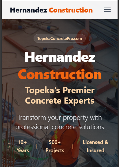 Topeka Concrete Pro - Modern Brochure Site - Web Design web development case study by Squatch Creek Media